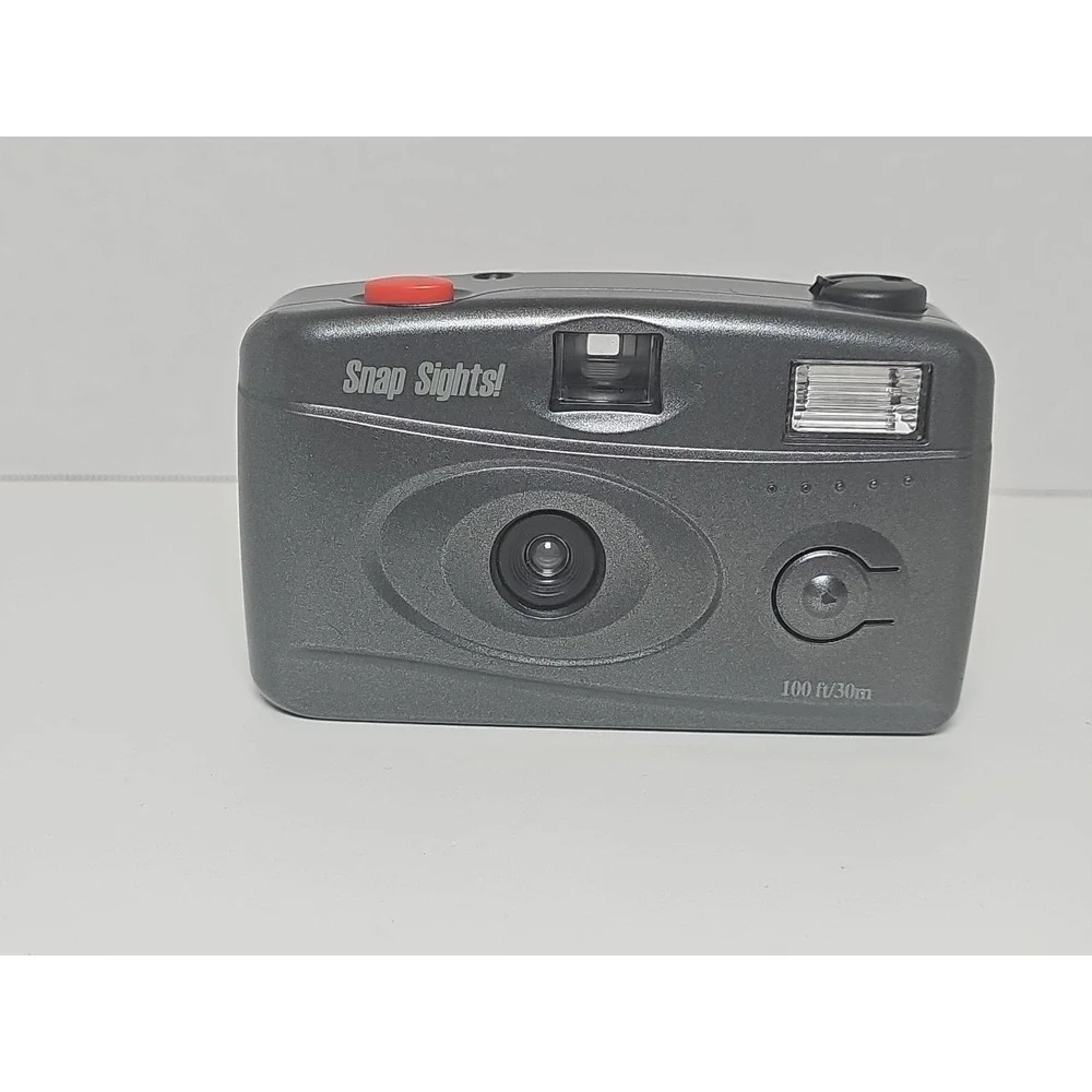 Vintage Snap Sights‎ Gray Poratble 35mm Point & Shoot Film Camera Built In Flash